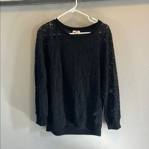 Black Lace Sweater